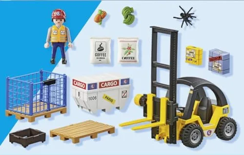 PLAYMOBIL ▫️ myLife Promo Pack 71528 Empilhador, emocionantes tarefas de logística no porto, incluindo paletes e vários artigos em stock, brinquedos para crianças a partir dos 4 anos 7