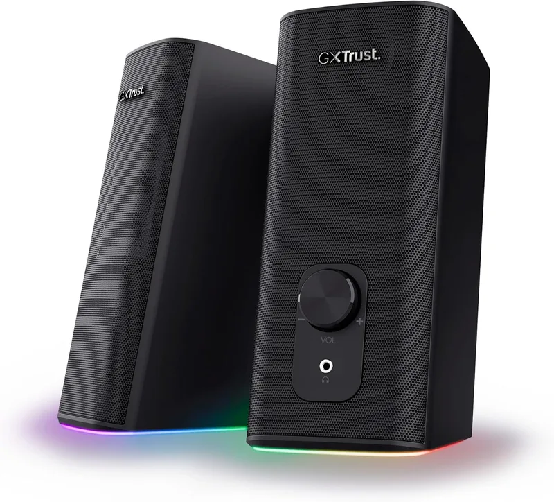 GXTrust ▫️ Cetic Altifalante Bluetooth 2.0 com iluminação RGB, 18 W (10 W RMS), Preto