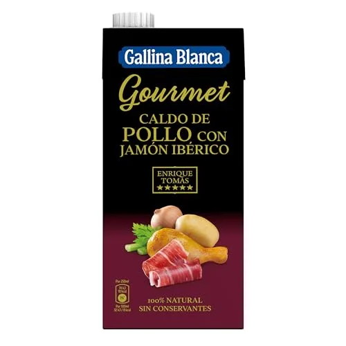 Gallina Blanca ▫️ Caldo Gourmet de Frango com Presunto Ibérico 100% Natural 1 L 3