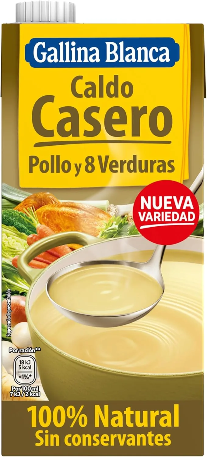 Gallina Blanca ▫️ Caldo Caseiro de Galinha e 8 Legumes 100% Natural 1 l