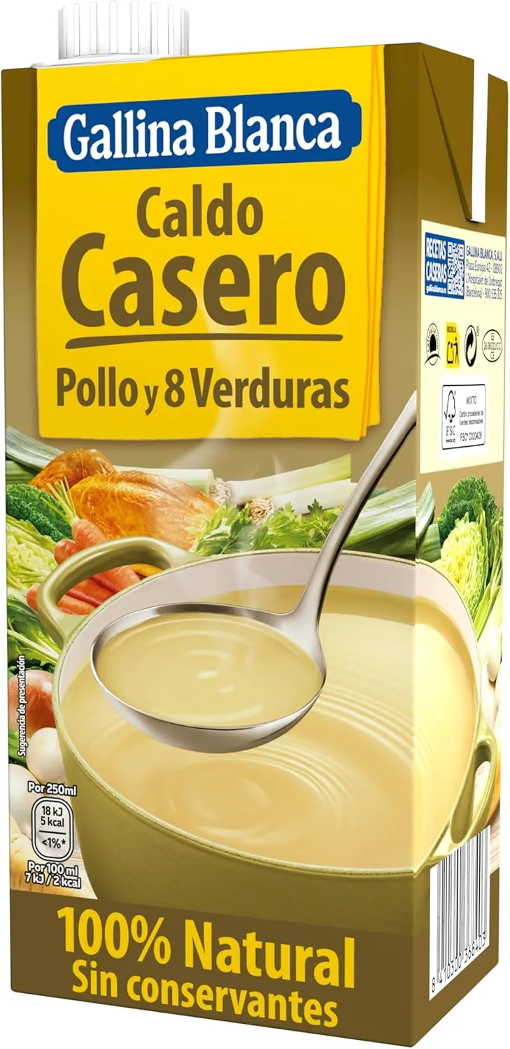 Gallina Blanca ▫️ Caldo Caseiro de Galinha e 8 Legumes 100% Natural - 1L