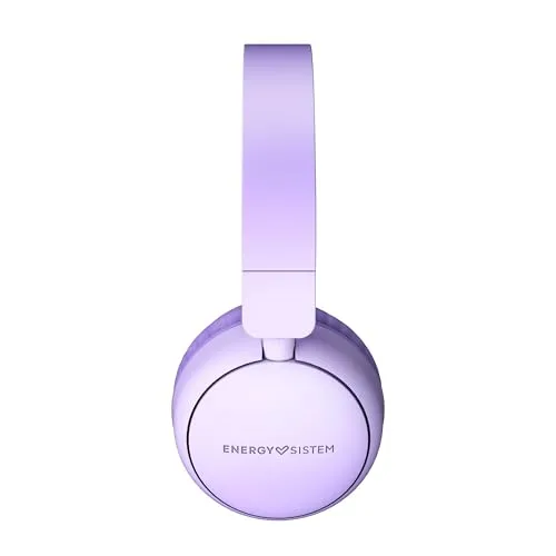 Energy Sistem ▫️ Auscultadores com arnês (plástico 100% reciclado, cabo removível, microfone, assistente de voz) - Branco (Lavanda) 3