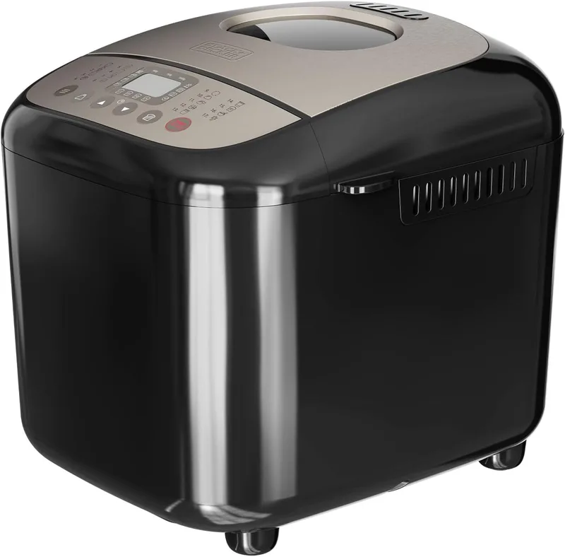Black+Decker ▫️ BXBM600E - Máquina de fazer pão | 600W | Capacidade para 500g, 750g e 1kg | 17 programas para pão, iogurte, biscoitos e compotas | 15h programáveis | Tigela amovível