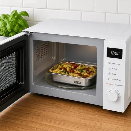 PIKA ▫️ Conjunto de 5 recipientes para alimentos em aço inoxidável | 1 x 5000 ml + 2 x 1300 ml + 2 x 650 ml | Oferta especial para conjuntos de cozinha | Compatível com micro-ondas, forno e congelador; fácil de guardar 4