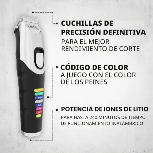 Wahl ▫️ Color Trim – Máquina de aparar a barba com pentes codificados por cores 2
