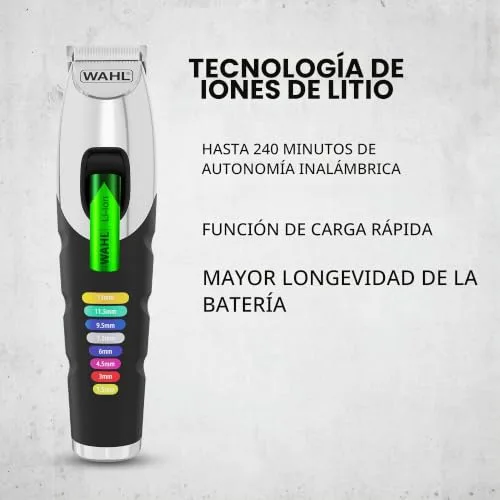 Wahl ▫️ Color Trim – Máquina de aparar a barba com pentes codificados por cores 3
