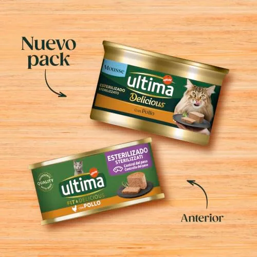 ultima ▫️ Fit & Delicious Comida Húmida para Gatos - Mousse de Frango: 24 latas de 85 g 4