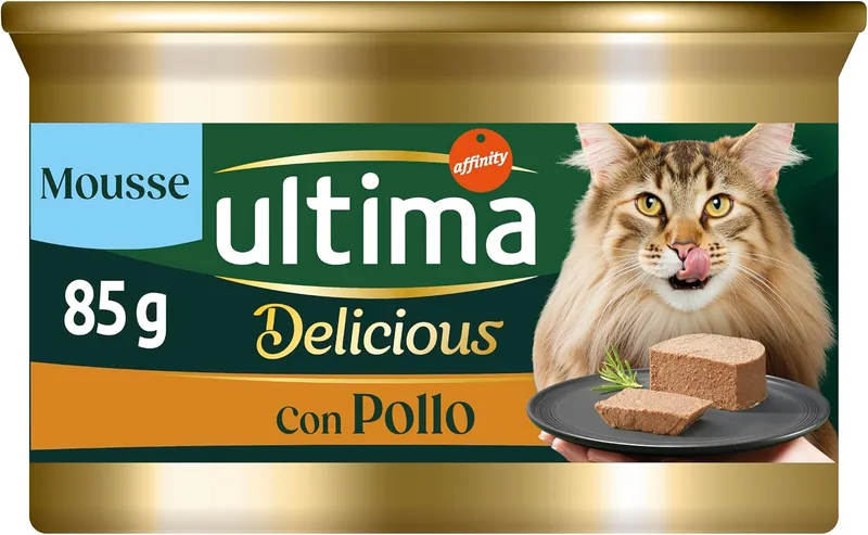 ultima ▫️ Fit & Delicious Comida Húmida para Gatos - Mousse de Frango: 24 latas de 85 g