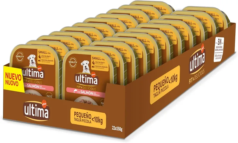 ultima ▫️ Fit & Delicious for Dogs Mini Pâté in a Salmon Flavour Pot - Caixa 22x150g