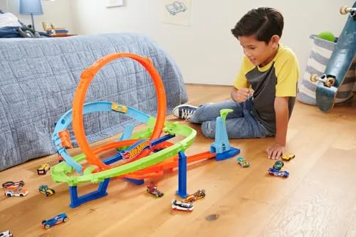 Hot Wheels ▫️ Circuito Action Loop Cyclone Challenge e Carro de Brincar 2