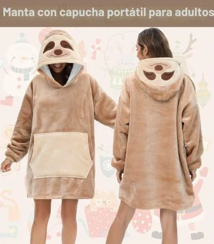 LATH.PIN ▫️ Panda – Camisola grande com capuz em flanela, unissexo 3