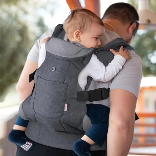 GAGAKU ▫️ Mochila de transporte para bebés para bebés dos 0 aos 36 meses, modelo Advanced 4 em 1, com transporte ergonómico e fácil de usar, com a possibilidade de transportar o bebé virado para a frente ou para trás – cinzento escuro 2