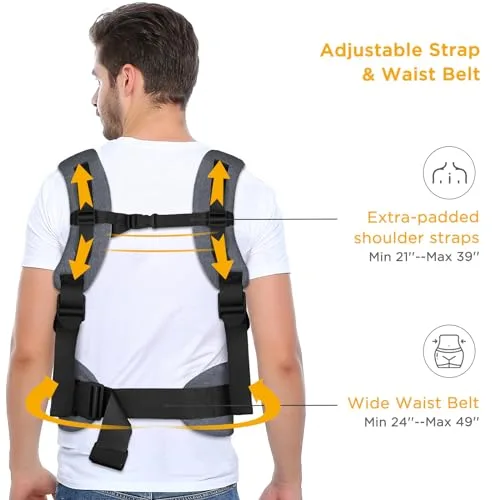 GAGAKU ▫️ Mochila de transporte para bebés para bebés dos 0 aos 36 meses, modelo Advanced 4 em 1, com transporte ergonómico e fácil de usar, com a possibilidade de transportar o bebé virado para a frente ou para trás – cinzento escuro 5