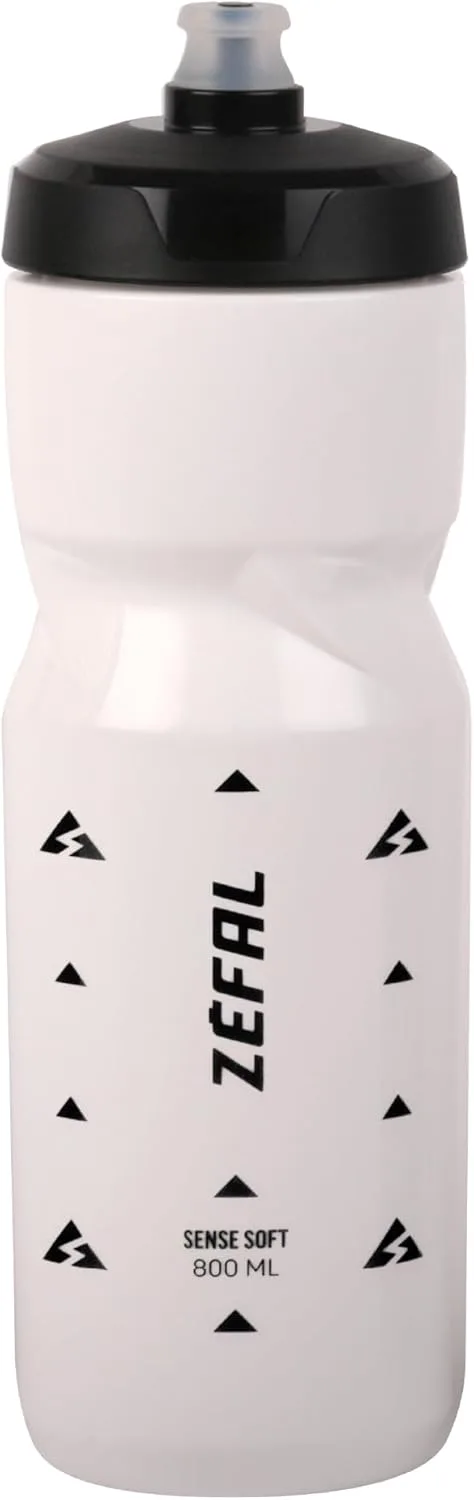 ZEFAL ▫️ Sense Soft 80 - Garrafa para ciclismo e BTT - Garrafa para bicicleta e desporto sem BPA - Branco, 800ml