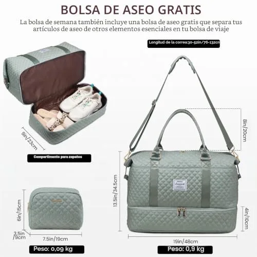 LOVEVOOK ▫️ Mala de viagem para mulher, mala desportiva grande para mulher, malas de cabine de avião, mala de viagem, mala de maternidade para o hospital, bagagem de mão com bolsa de higiene e organizador para viagens, ginásio, praia e sauna 2