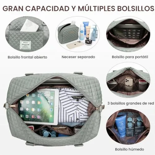 LOVEVOOK ▫️ Mala de viagem para mulher, mala desportiva grande para mulher, malas de cabine de avião, mala de viagem, mala de maternidade para o hospital, bagagem de mão com bolsa de higiene e organizador para viagens, ginásio, praia e sauna 3