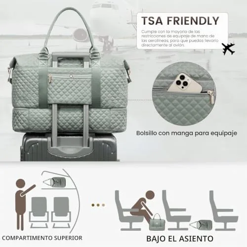 LOVEVOOK ▫️ Mala de viagem para mulher, mala desportiva grande para mulher, malas de cabine de avião, mala de viagem, mala de maternidade para o hospital, bagagem de mão com bolsa de higiene e organizador para viagens, ginásio, praia e sauna 4