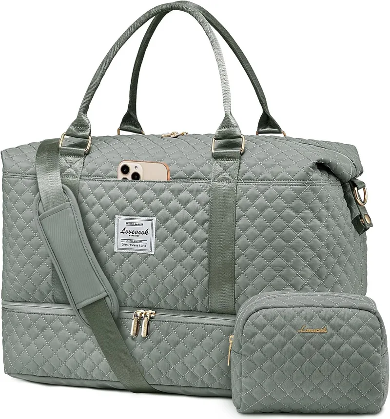 LOVEVOOK ▫️ Mala de viagem para mulher, mala desportiva grande para mulher, malas de cabine de avião, mala de viagem, mala de maternidade para o hospital, bagagem de mão com bolsa de higiene e organizador para viagens, ginásio, praia e sauna