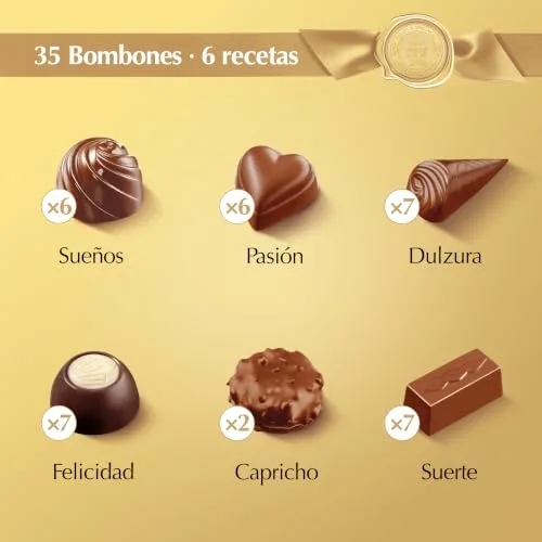Lindt ▫️ Dulces Deseos Caixa de bombons de chocolate variados, chocolate de leite, chocolate preto, chocolate branco, bombons para oferecer, caixa de bombons, 337 g 4