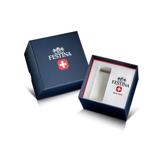 Festina ▫️ Relógio analógico Swiss Made para homem, em aço inoxidável 316L 4