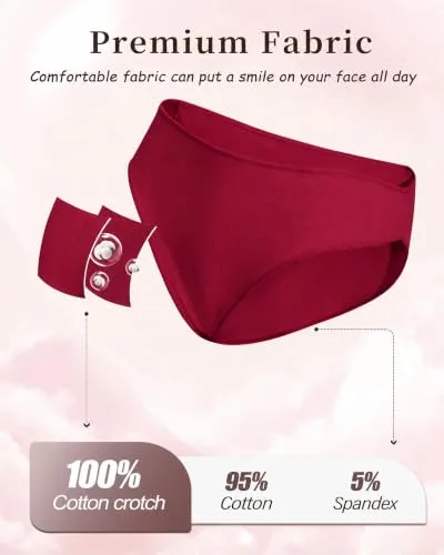 BeReady ▫️ Cuecas de Algodão para Mulher, Cuecas Elásticas, Roupa Interior Feminina, Cuecas de Algodão, Culotte de Cintura Média, Roupa Interior Feminina, Confortáveis e Sensuais, Conjunto de 6 5