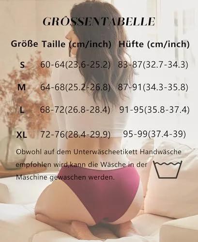 BeReady ▫️ Cuecas de Algodão para Mulher, Cuecas Elásticas, Roupa Interior Feminina, Cuecas de Algodão, Culotte de Cintura Média, Roupa Interior Feminina, Confortáveis e Sensuais, Conjunto de 6 6