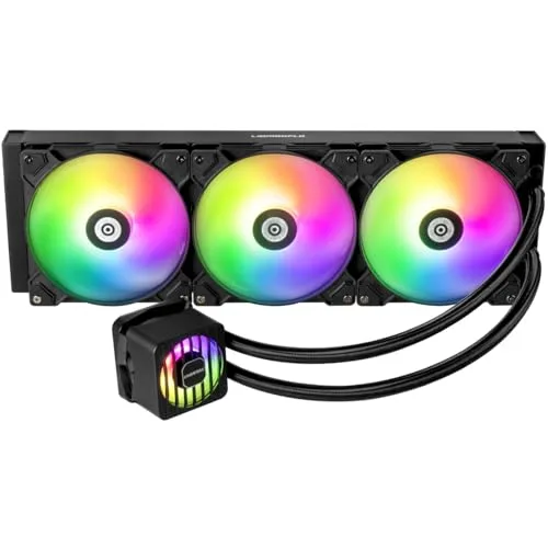 enermax ▫️ LIQMAXFLO 420 mm – Sistema de arrefecimento líquido AIO para CPU - Bomba de dupla câmara de alto rendimento - Ventilador ARGB para VRM - TDP de 420 W+ - 3 ventiladores silenciosos PWM ARGB de 140 mm - LGA 1700 e AM5/AM4 – Preto 2