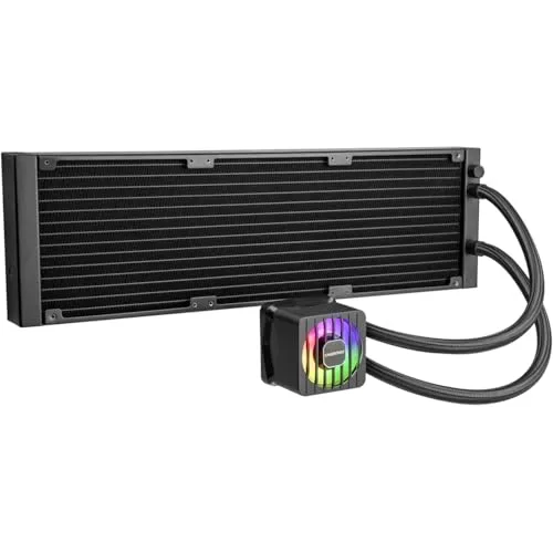 enermax ▫️ LIQMAXFLO 420 mm – Sistema de arrefecimento líquido AIO para CPU - Bomba de dupla câmara de alto rendimento - Ventilador ARGB para VRM - TDP de 420 W+ - 3 ventiladores silenciosos PWM ARGB de 140 mm - LGA 1700 e AM5/AM4 – Preto 4