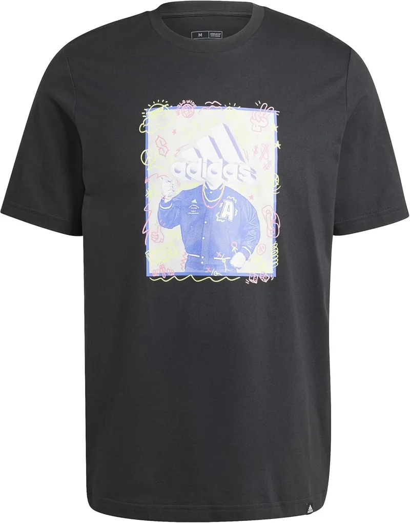 adidas ▫️ T-shirt gráfica Doodle T-shirt gráfica de manga curta para homem