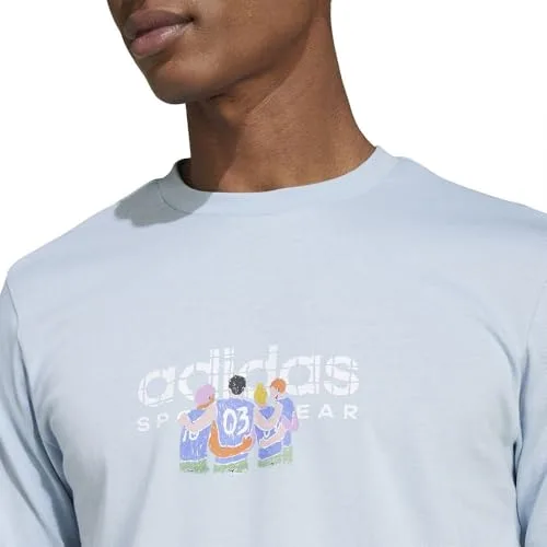 adidas ▫️ Camisola Codes Linear Graphic com manga curta para homem (pacote de 1) 7