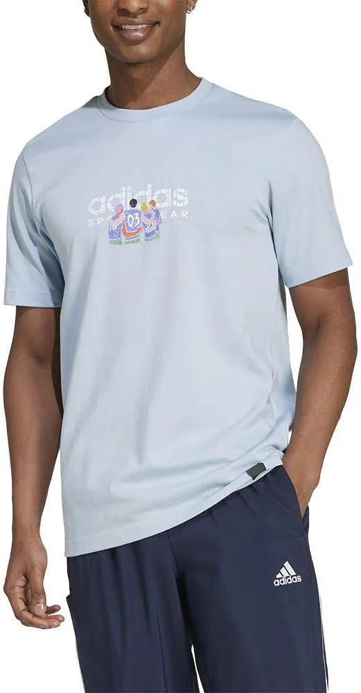 adidas ▫️ Camisola Codes Linear Graphic com manga curta para homem (pacote de 1)