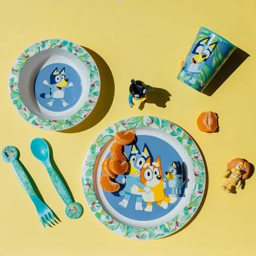 Stor ▫️ CONJUNTO DE 5 PEÇAS (PRATO, TIGELA, COPO E TALHERES) NA CAIXA BLUEY 2
