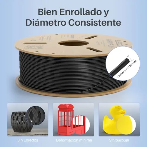 ELEGOO ▫️ Filamento PLA+ de alta velocidade 1,75 mm, 1 kg, branco 4