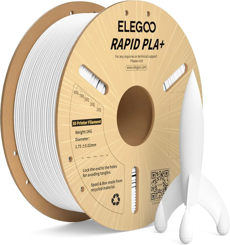 ELEGOO ▫️ Filamento PLA+ de alta velocidade 1,75 mm, 1 kg, branco