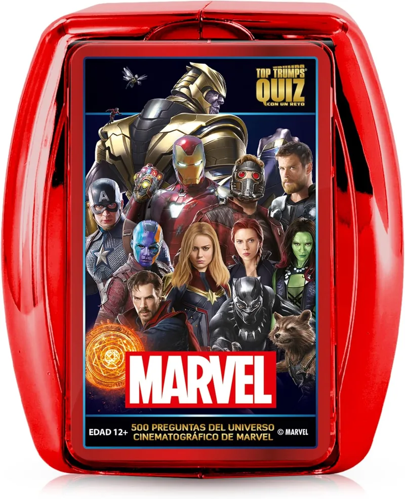 Winning Moves ▫️ Top Trumps Quiz Marvel - Marvel Kids Games: Trivia For 2+ Players Ages 12+ - Adivinhe perguntas sobre os heróis da Marvel e ganhe! Ideal para complementar a sua coleção de fãs.
