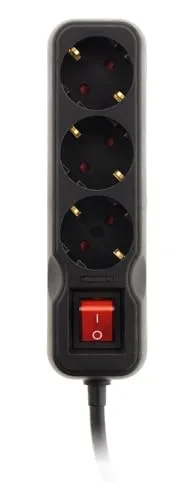 Zenitech ▫️ Barra de tomadas de 3 V com interruptor, 1,4 m - 3G1,5-HO5VV-F Preto 2