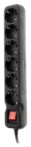 Zenitech ▫️ Barra de ligação de 6 V com interruptor, 1,4 m - 3G1,5-HO5VV-F Preto 5