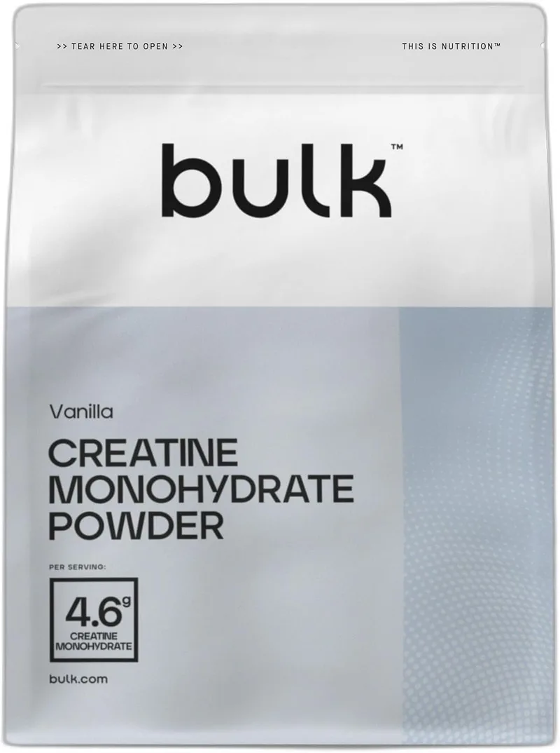 BULK POWDERS ▫️ Creatina Monohidratada a Granel em Pó 500 g | 147 doses | Creatina micronizada pura | Baunilha | Vegano e Halal | ideal para fitness, treino e ginásio | Fácil de dissolver