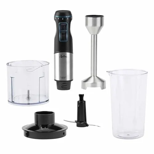 Jata ▫️ JEBT1791 - Batedeira de mão potente de 1500 W, batedeira de braço em aço inoxidável com picador, copo medidor com tampa, 4 lâminas de aço inoxidável, regulador eletrónico e 15 000 RPM 2