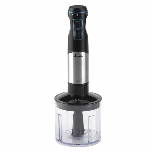 Jata ▫️ JEBT1791 - Batedeira de mão potente de 1500 W, batedeira de braço em aço inoxidável com picador, copo medidor com tampa, 4 lâminas de aço inoxidável, regulador eletrónico e 15 000 RPM 4