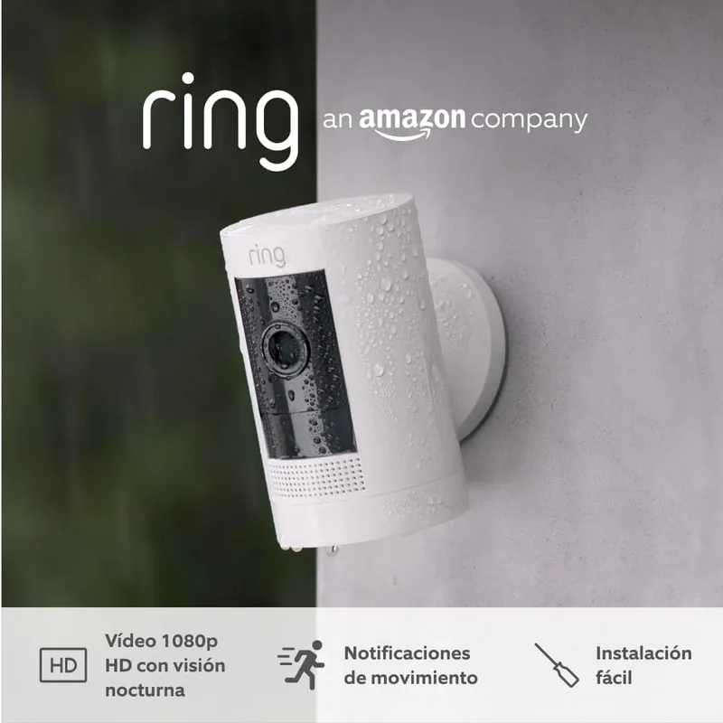 Ring ▫️ Câmara exterior com bateria Pack de 2 (Stick Up Cam) + Câmara interior (Câmara interior de 2ª geração) | Câmaras de vigilância Wifi com vídeo HD, comunicação bidirecional | 30 dias grátis Home