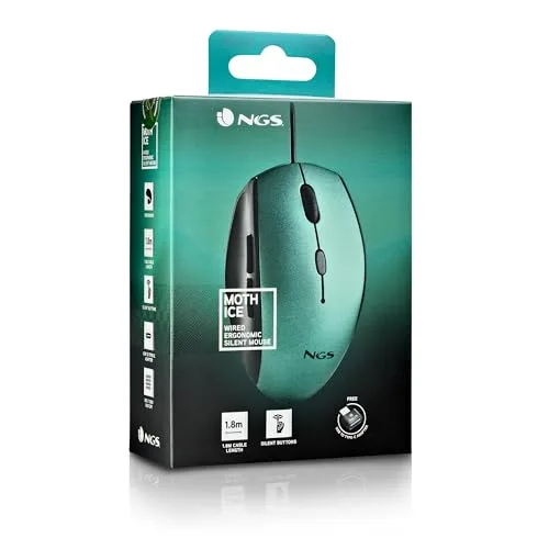 NGS ▫️ Moth Ice - Rato ótico com cabo USB e adaptador USB-C incluído 7