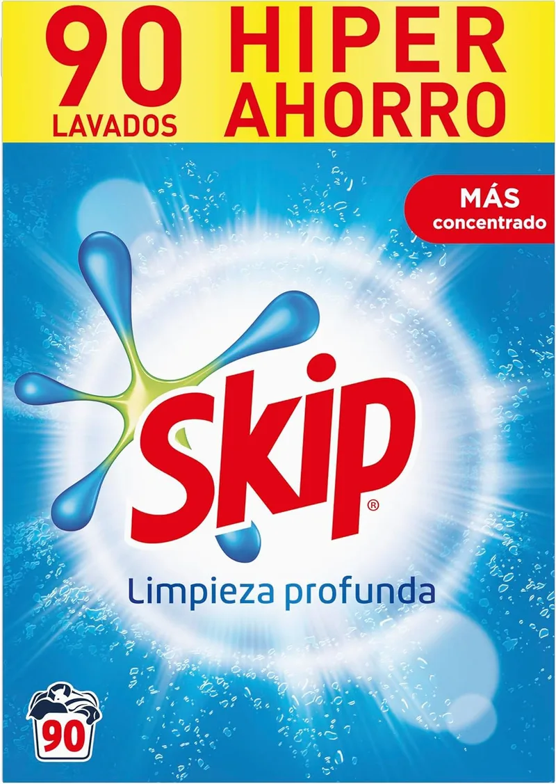 Skip ▫️ Saltar o detergente em pó para a roupa, limpeza profunda 90 lavagens