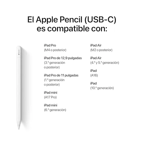 Apple ▫️ Pencil (USB-C): Precisão milimétrica, baixa latência e sensibilidade à inclinação para tomar notas, desenhar e assinar documentos. Encaixa-se magneticamente e liga-se e carrega-se através de USB-C 4