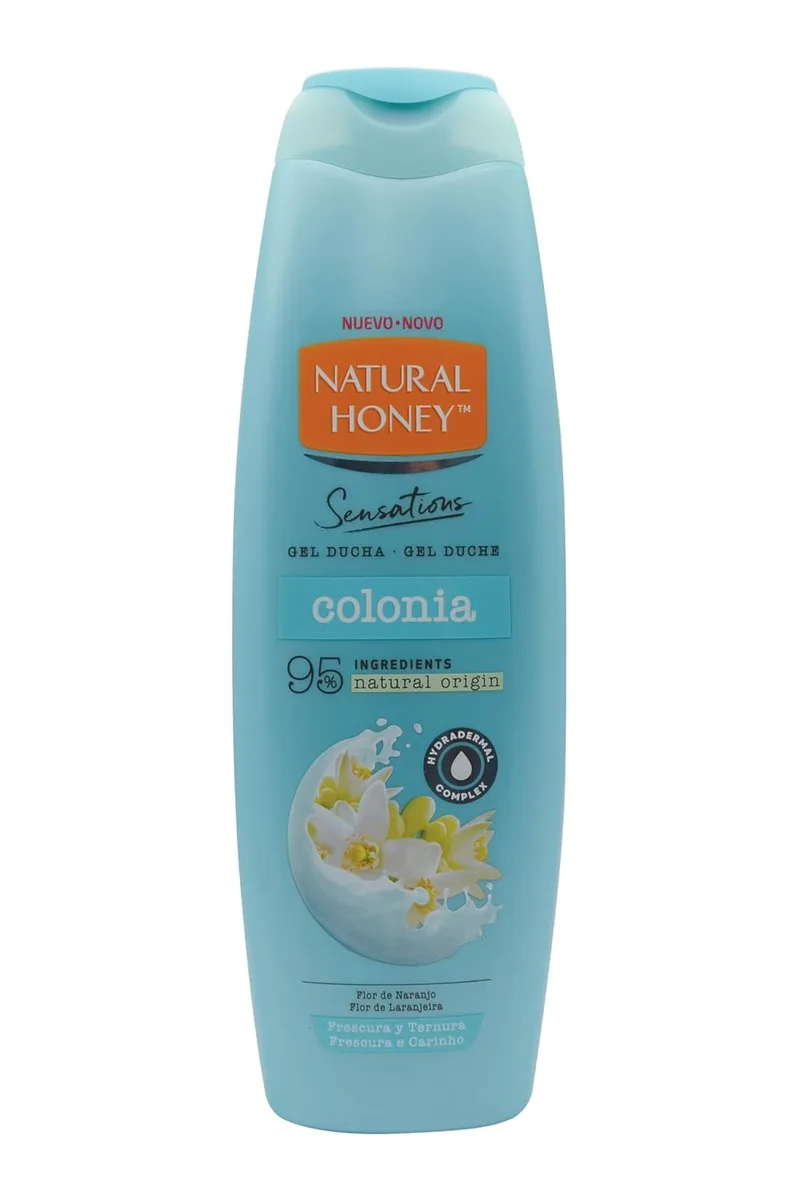 Natural Honey ▫️ Gel de Banho com Extrato de Flor de Laranjeira e Complexo Hydradermal para uma pele suave, radiante e hidratada, refrescante e delicado, Linha Sensations, 650 ml (Embalagem de 4)
