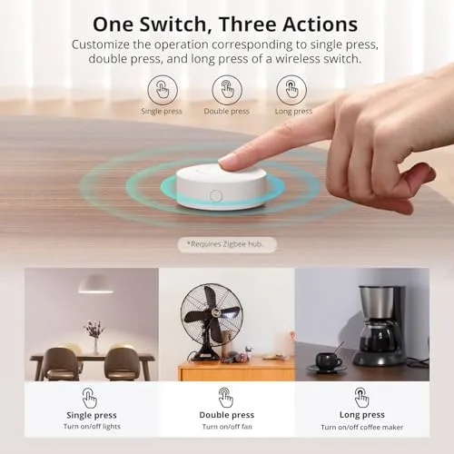 SONOFF ▫️ Interruptor sem fios Zigbee SNZB-01P, requer o hub ZigBee, botão de controlo multifuncional de três posições para dispositivos domésticos inteligentes, compatível com Alexa, SmartThings e IFTTT 6