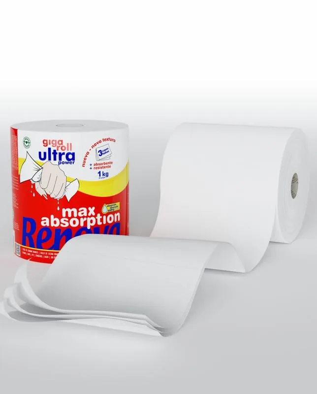 RENOVA ▫️ Maxiabsorption, Rolos de papel de cozinha XXL, Triplo, Branco - 1 rolo (embalagem de 2) 3