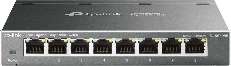 TP-Link ▫️ TL-SG608E - Switch Ethernet Gigabit (8 portas, hub Gigabit RJ45, switch gerenciável, ideal para partilhar ligações e redes em pequenas empresas e escritórios domésticos)