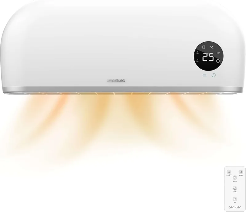 Cecotec ▫️ Aquecedor cerâmico para casa de banho ReadyWarm 2000 Max Box Ceramic com 2000 W, ecrã LED, comando à distância e proteção IPX2, 20 m²