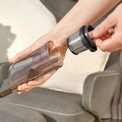Severin ▫️ Aspirador de mão sem fio, aspirador silencioso para pêlos com acessório para móveis e teclados, aspirador pequeno com bateria com autonomia de até 30 minutos, branco/preto mate, HV 7140 4